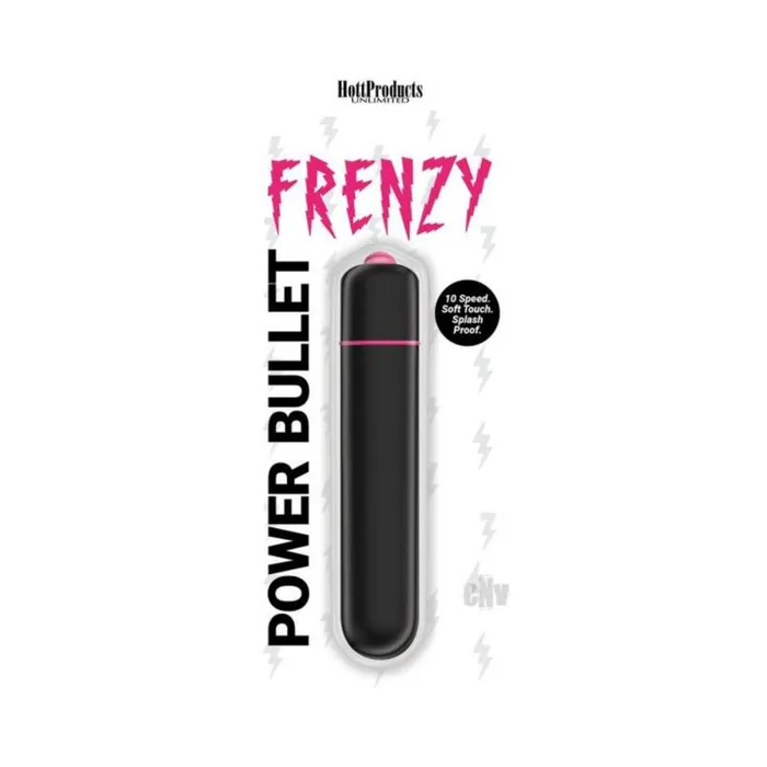 Hott Products Unlimited Female Sex Toys Frenzy Power Bullet Black 10 Speeds