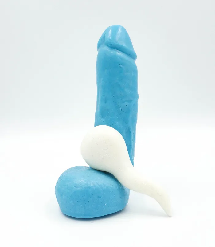 Male Sex Toys Its the Bomb Stroker Blue Penis Soap wSuction Cup Spermie