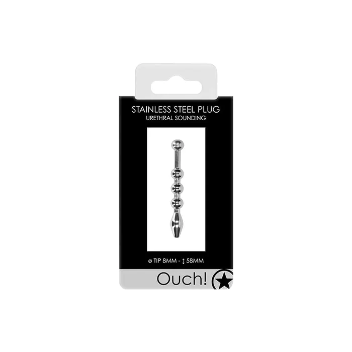 Male Sex Toys Shots America LLC Ouch Urethral Sounding Stainless Steel Plug 8 mm Male Sex Toys Shots America LLC Ouch Urethral Sounding Stainless Steel Plug 8 mm