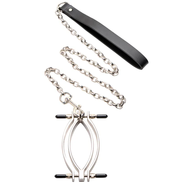 Master Series Male Sex Toys Pussy Tugger Adjustable Pussy Clamp with Leash