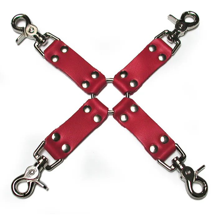 Stockroomcom Restraints KinkLab Leather Hog Tie Red
