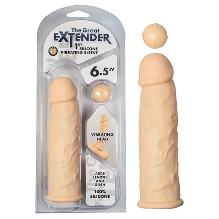 The Great Extender 1St Silicone Vibrating Sleeve 65inFlesh Nasstoys Male Sex Toys The Great Extender 1St Silicone Vibrating Sleeve 65inFlesh Nasstoys Male Sex Toys