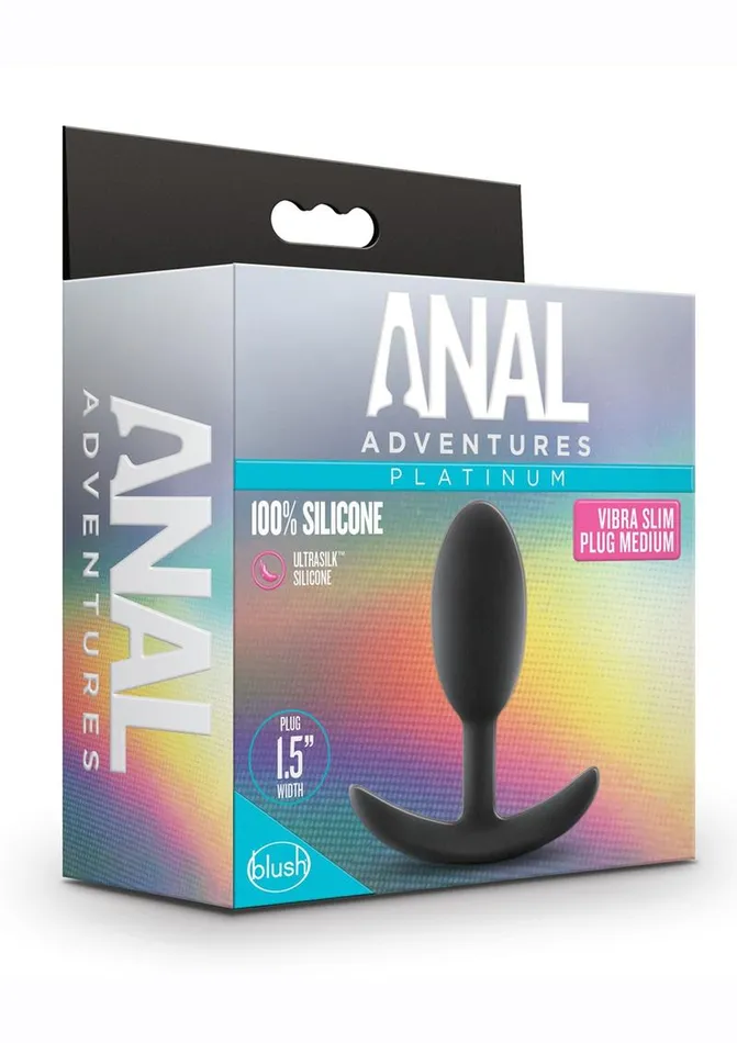 Anal Anal Adventures Anal Adventures Platinum Silicone Vibra Slim Butt Plug Anal Anal Adventures Anal Adventures Platinum Silicone Vibra Slim Butt Plug