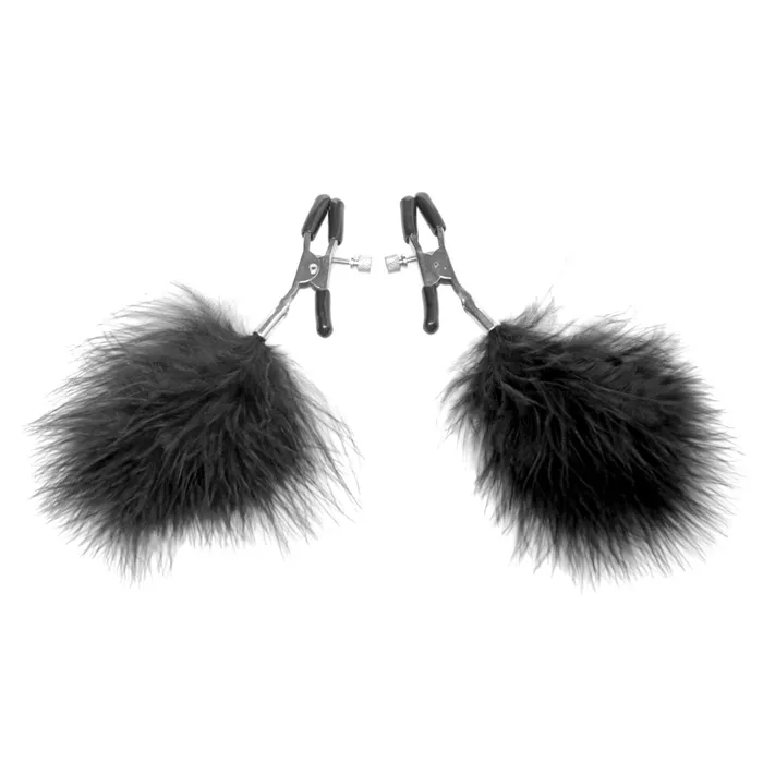Anal Frisky Frisky Feathered Nipple Clamps Black