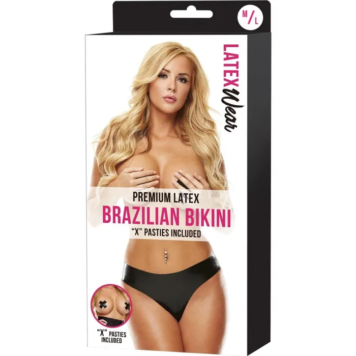 Anal Latex Wear Latex Wear Premium Latex Brazilian Bikini Black