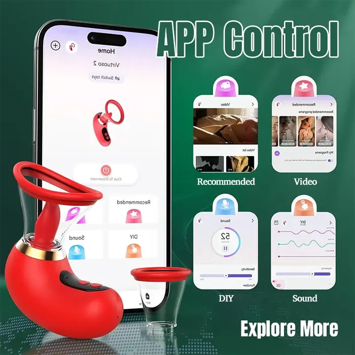 Couples Inyarose Wireless AppControlled Clitoral Nipple Licking Stimulator