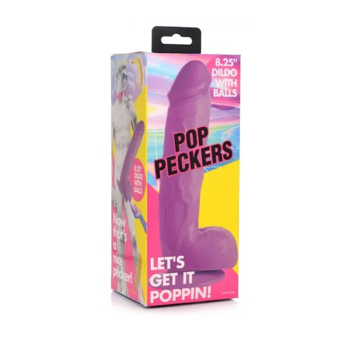 Dildos Pop Peckers Pop Peckers Dildo With Balls Purple 825 Inch