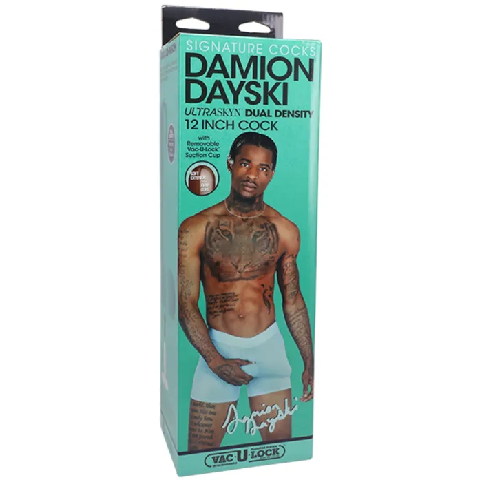 Dildos Signature Cocks Signature Cocks Damion Dayski Ultraskyn VacULock Dildo Brown 12 Inch