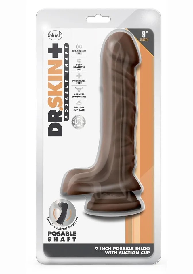 Dr Skin Female Sex Toys Dr Skin Plus Posable Dildo with Balls
