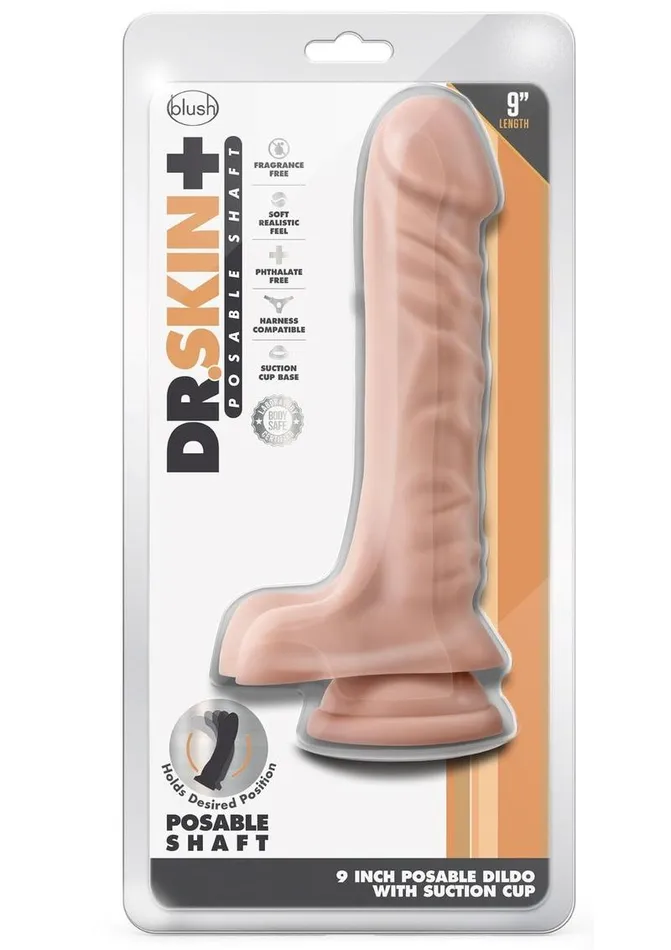 Dr Skin Female Sex Toys Dr Skin Plus Posable Dildo with Balls