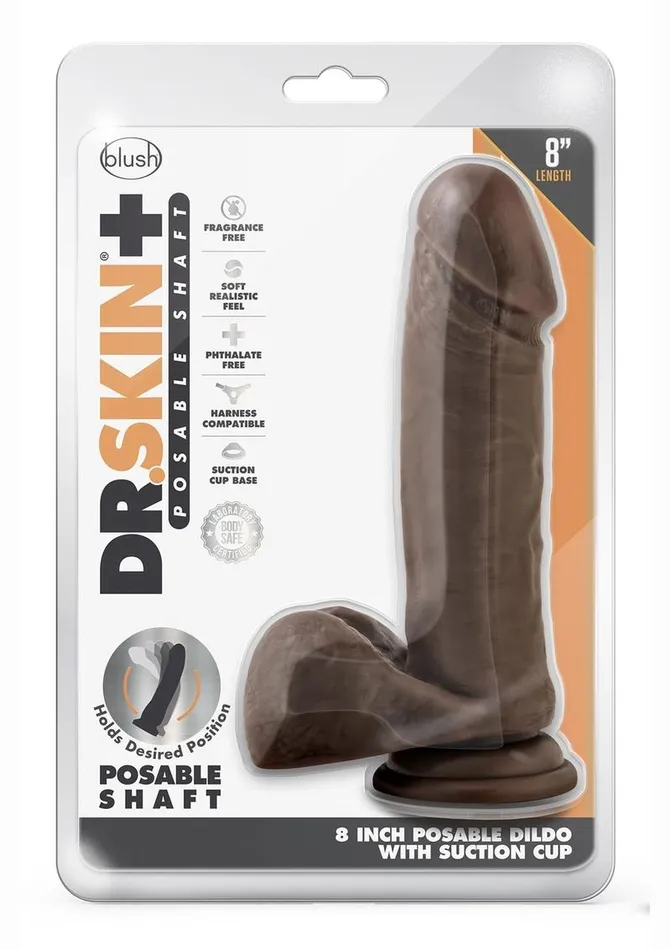 Dr Skin Female Sex Toys Dr Skin Plus Posable Dildo with Balls