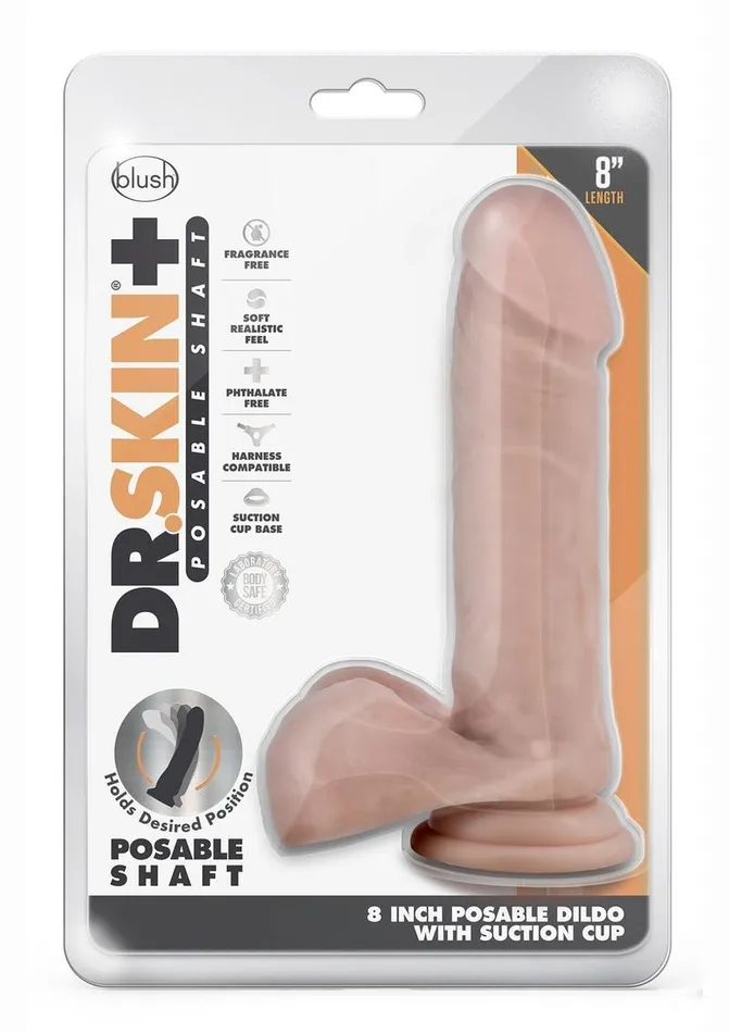 Dr Skin Female Sex Toys Dr Skin Plus Posable Dildo with Balls