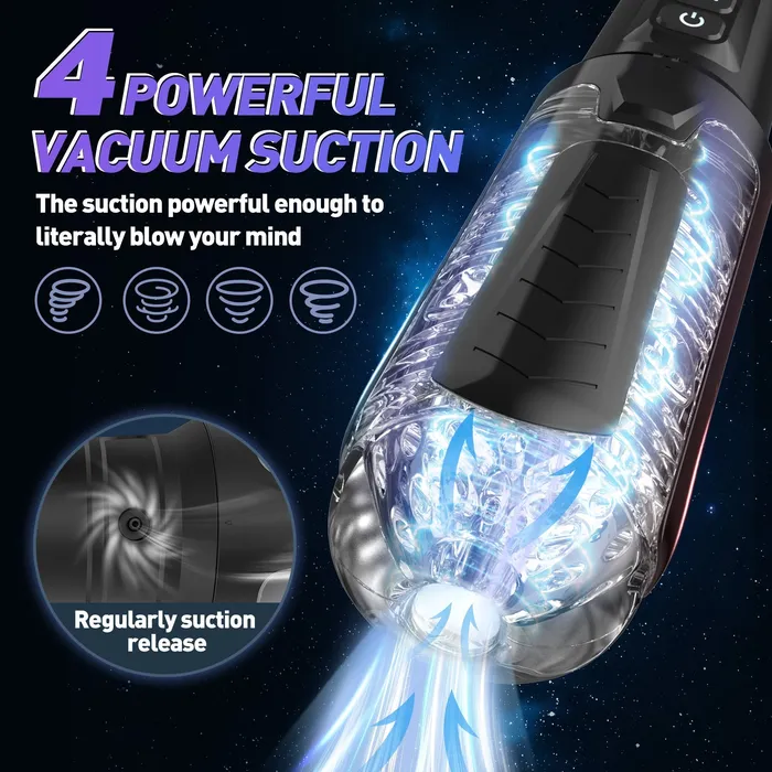 Earlypeach Male Sex Toys 10 Vibration Modes 4 Vacuum Suction Automatic Masturbator
