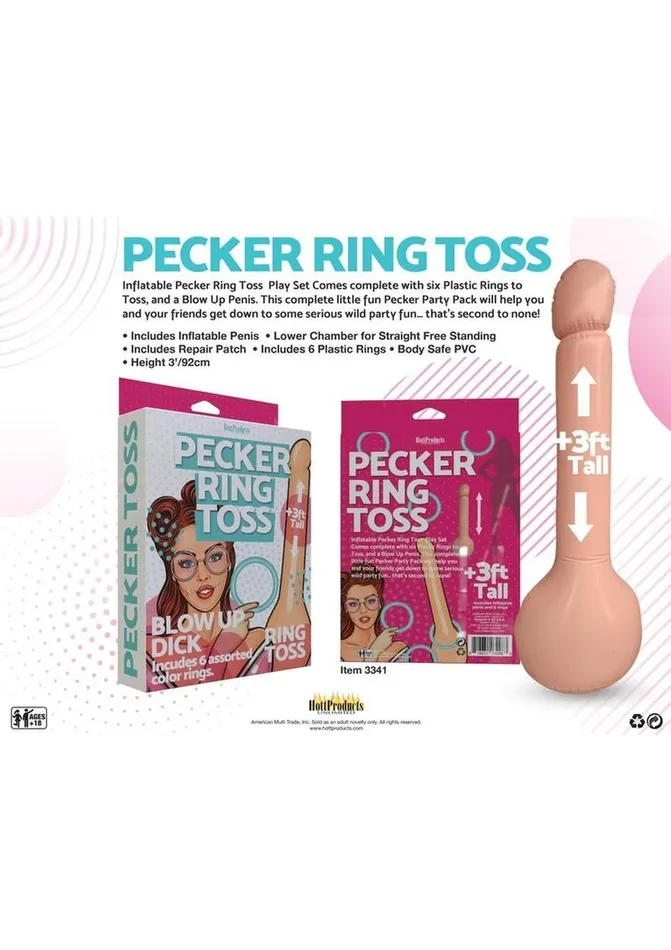 Hott Products Inflatable Pecker Ring Toss Game Male Sex Toys