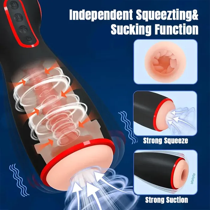 Inyarose Male Sex Toys DualMotor Male Masturbator with 7 Sucking 10 Vibration Settings