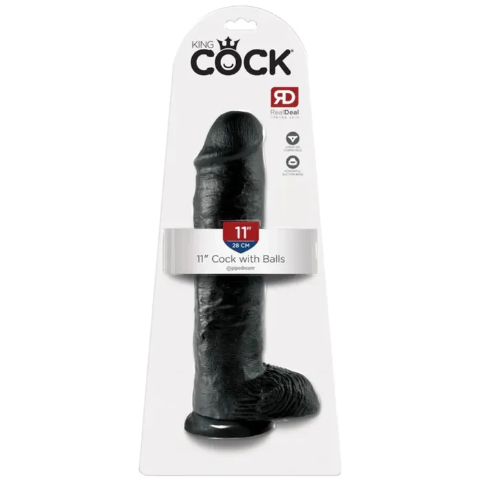 King Cock Dildo With Balls Black 11 Inch King Cock Dildos