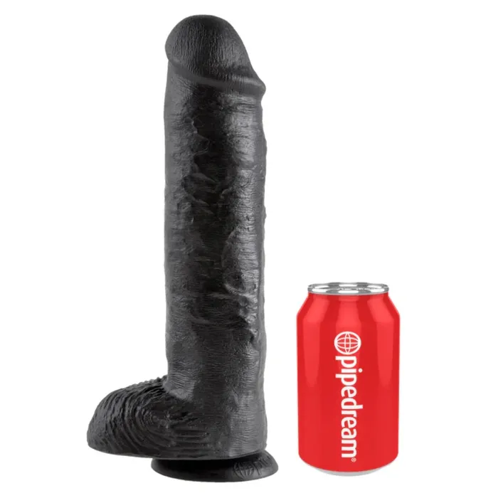 King Cock Dildo With Balls Black 11 Inch King Cock Dildos