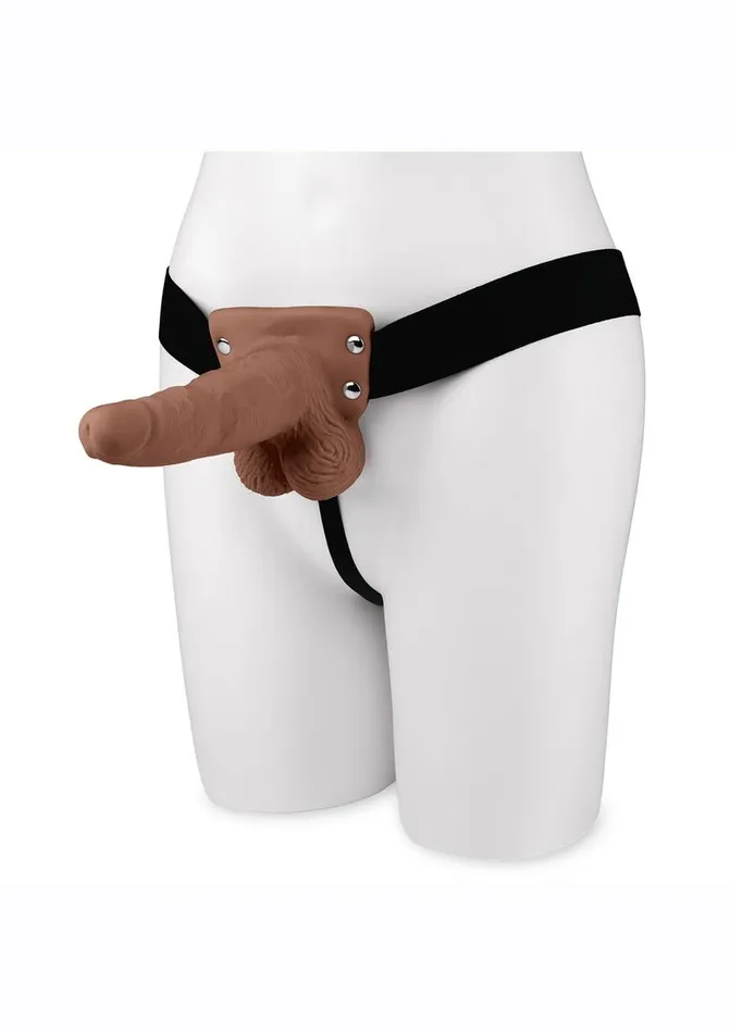 Lux Fetish Lux Fetish Rechargeable StrapOn with Balls Female Sex Toys