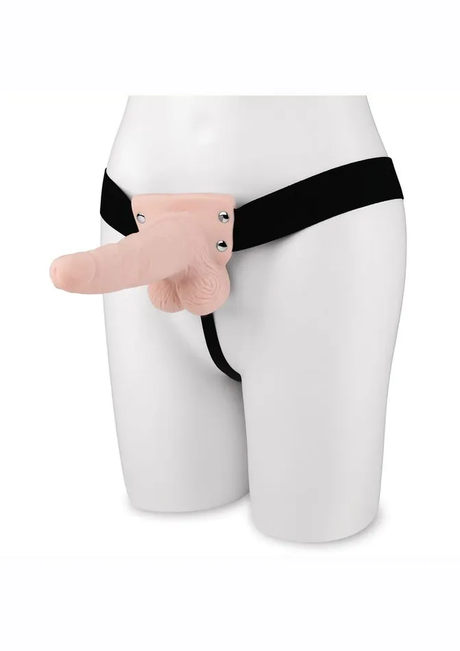 Lux Fetish Lux Fetish Rechargeable StrapOn with Balls Female Sex Toys