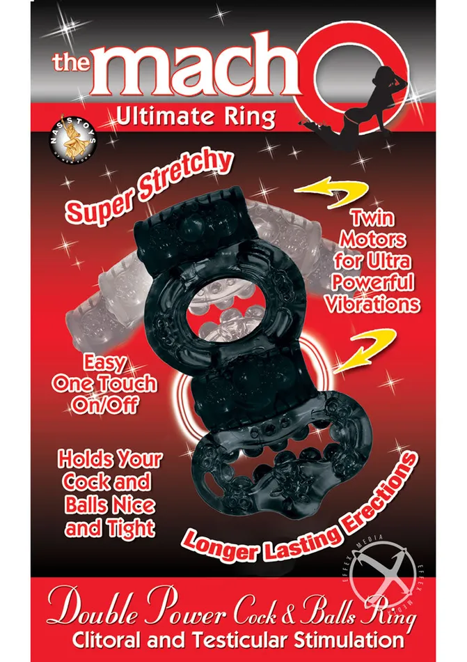 Macho Male Sex Toys The Macho Ultimate Ring Double Power Cock and Ball Vibrating Cock Ring Macho Male Sex Toys The Macho Ultimate Ring Double Power Cock and Ball Vibrating Cock Ring