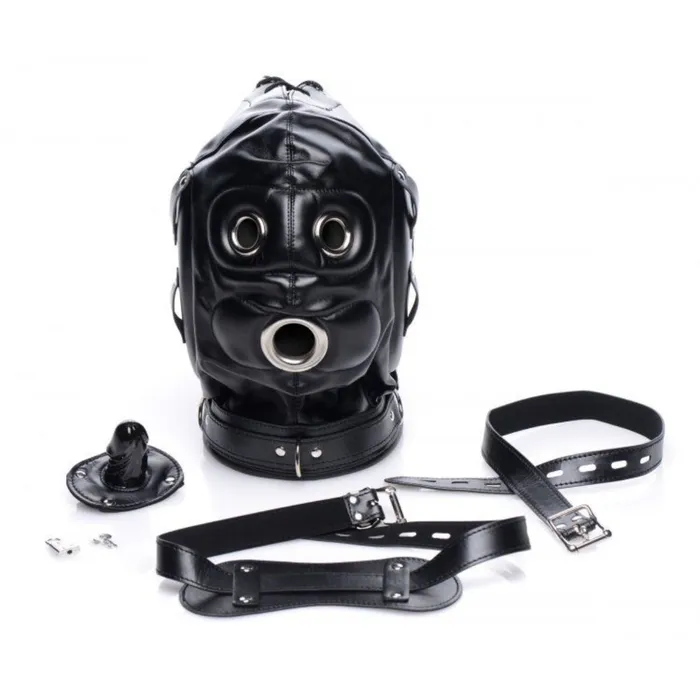 Male Sex Toys Strict Bondage Hood with Penis Gag STRICT