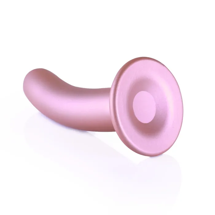 Ouch Smooth Silicone GSpot Dildo Metallic Rose 6 Inch Ouch Female Sex Toys