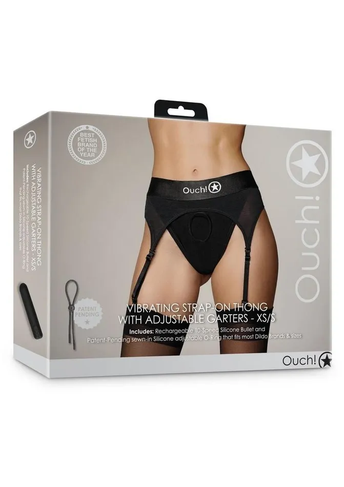 Ouch Vibrating StrapOn Thong with Adjustable Garters Rechargeable Ouch Female Sex Toys Ouch Vibrating StrapOn Thong with Adjustable Garters Rechargeable Ouch Female Sex Toys
