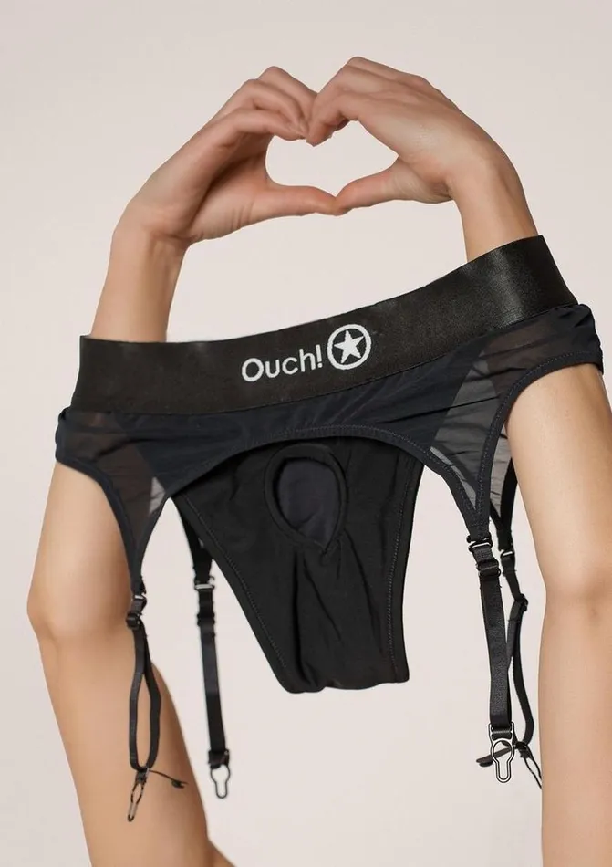 Ouch Vibrating StrapOn Thong with Adjustable Garters Rechargeable Ouch Female Sex Toys Ouch Vibrating StrapOn Thong with Adjustable Garters Rechargeable Ouch Female Sex Toys