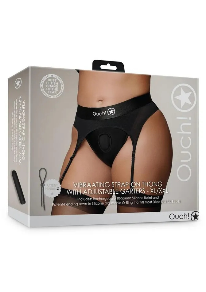 Ouch Vibrating StrapOn Thong with Adjustable Garters Rechargeable Ouch Female Sex Toys Ouch Vibrating StrapOn Thong with Adjustable Garters Rechargeable Ouch Female Sex Toys