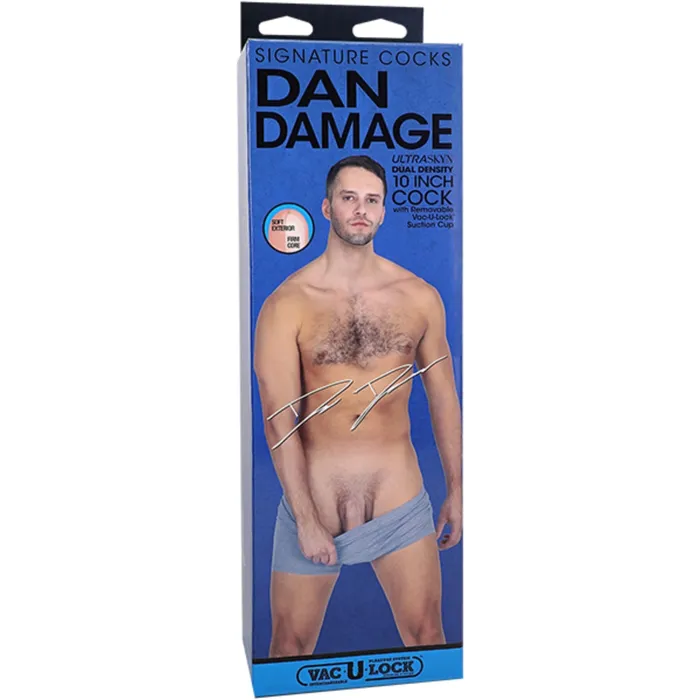 Signature Cocks Dan Damage Ultraskyn VacULock Dildo Pink 10 Inch Signature Cocks Dildos