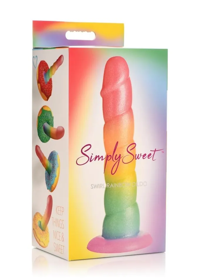 Simply Sweet Simply Sweet Swirl Silicone Rainbow Dildo Dildos
