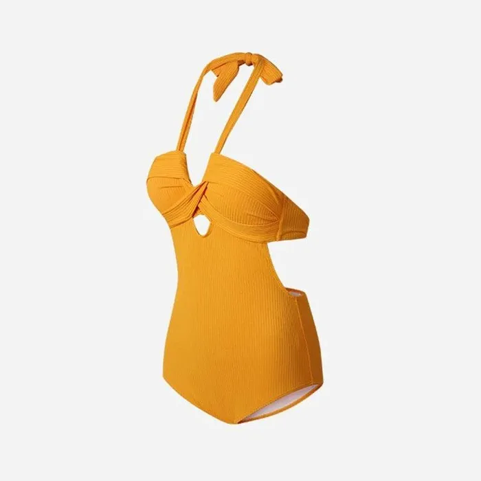 Solid Yellow Color Monokini Halter Neck By Sinderella Sinderella Vibrators Solid Yellow Color Monokini Halter Neck By Sinderella Sinderella Vibrators