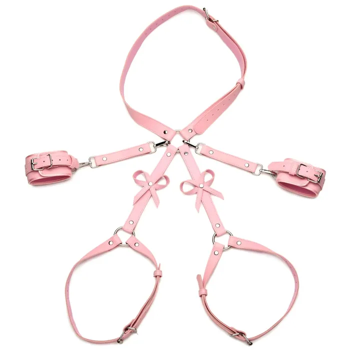 Strict Bondage Harness With Bows Pink Medium Large Strict Female Sex Toys