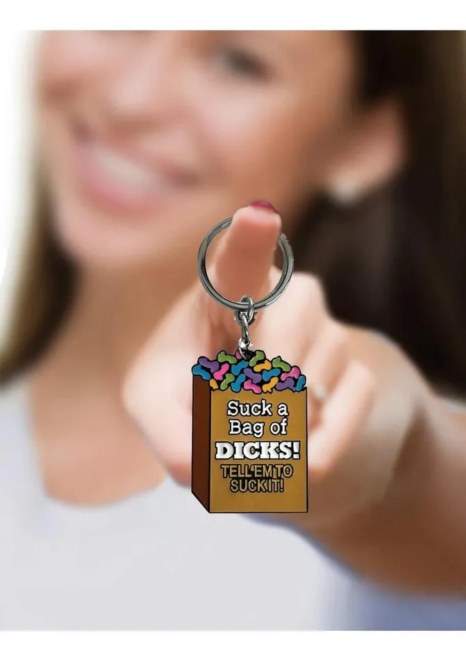 Super Fun Key Chain Suck A Bag Of Dicks Candyprints Party Male Sex Toys