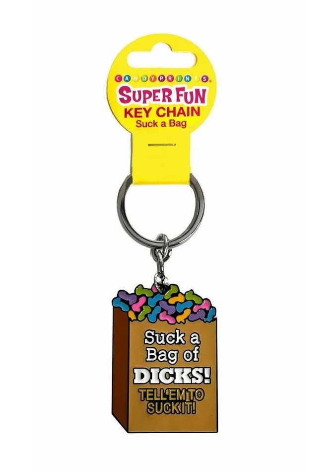 Super Fun Key Chain Suck A Bag Of Dicks Candyprints Party Male Sex Toys