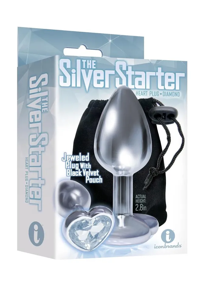 The 9s The Silver Starter Bejeweled Heart Stainless Steel Plug THE 9S Anal