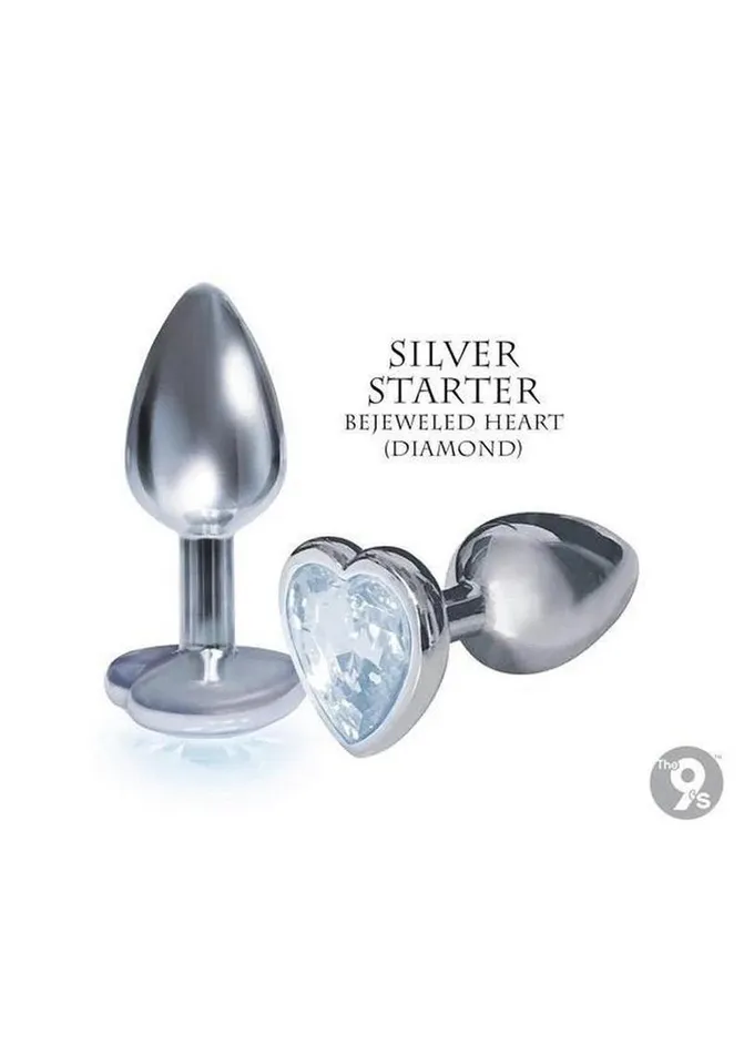 The 9s The Silver Starter Bejeweled Heart Stainless Steel Plug THE 9S Anal