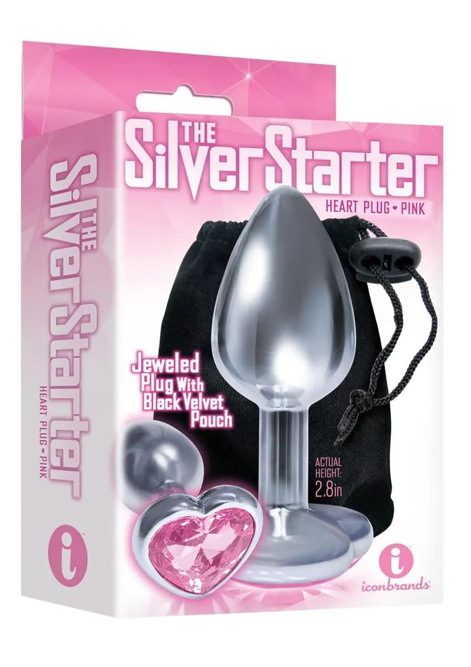 The 9s The Silver Starter Bejeweled Heart Stainless Steel Plug THE 9S Anal