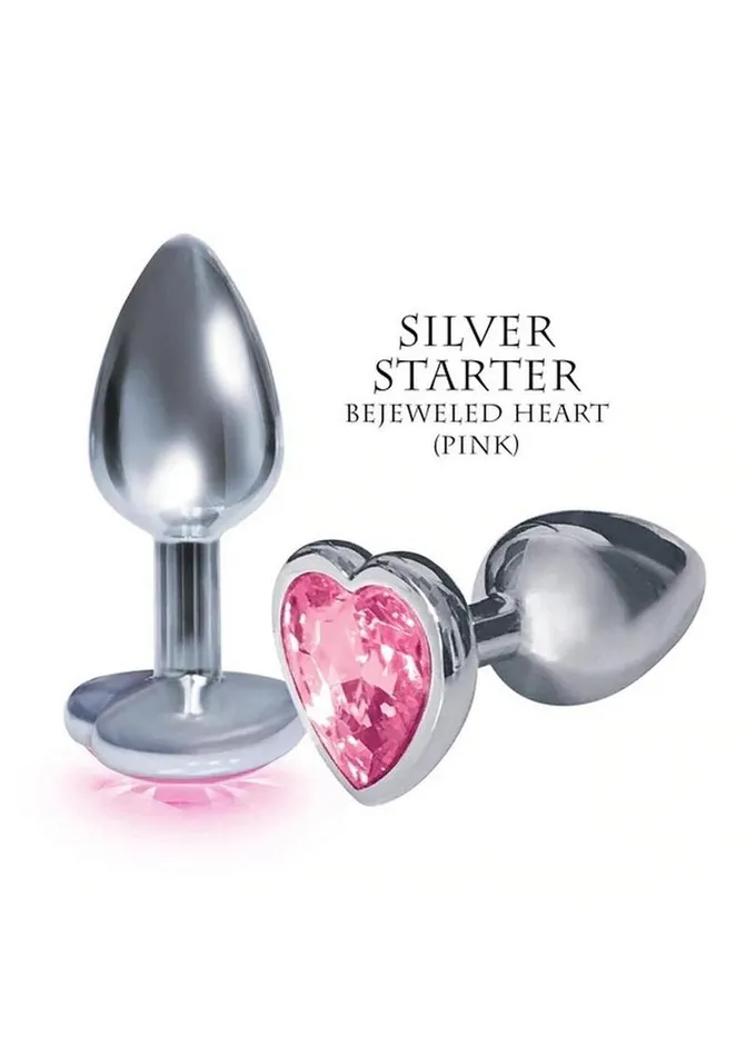 The 9s The Silver Starter Bejeweled Heart Stainless Steel Plug THE 9S Anal