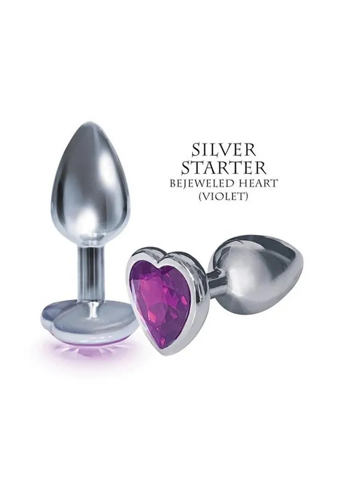 The 9s The Silver Starter Bejeweled Heart Stainless Steel Plug THE 9S Anal