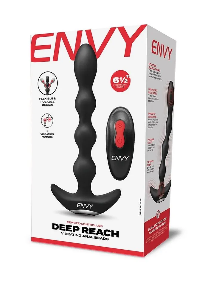 Anal Envy Toys Envy Toys Deep Reach Remote Controlled Rechargeable Silicone Vibrating Anal Beads