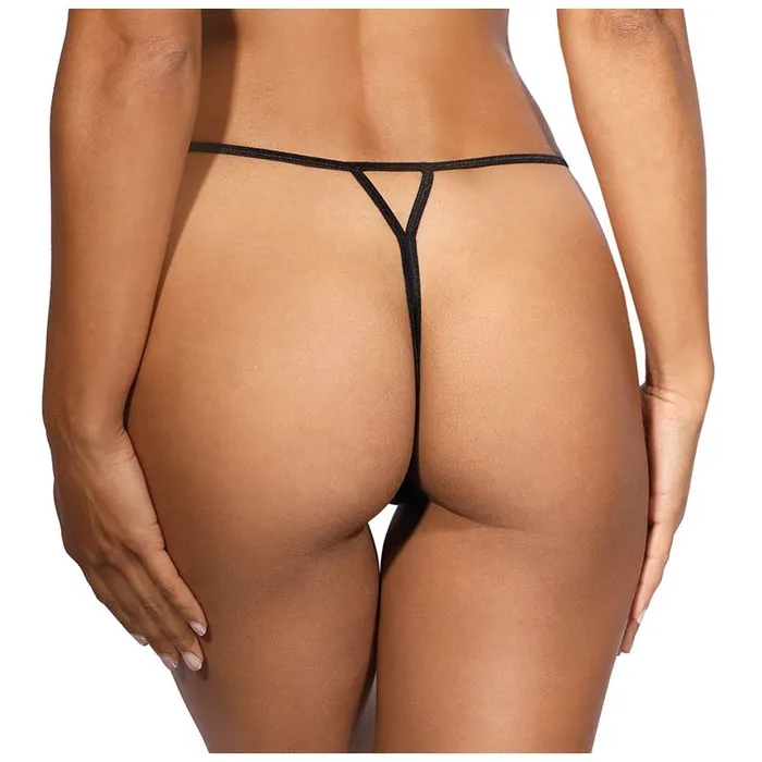 Axami Lingerie Lace Open Front GString Black Anal