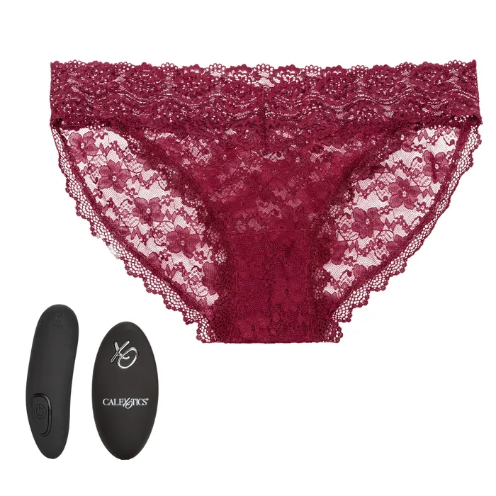 CalExotics Remote Control Lace Panty Set L XL Burgundy Female Sex Toys CalExotics Remote Control Lace Panty Set L XL Burgundy Female Sex Toys