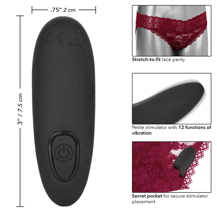 CalExotics Remote Control Lace Panty Set L XL Burgundy Female Sex Toys CalExotics Remote Control Lace Panty Set L XL Burgundy Female Sex Toys