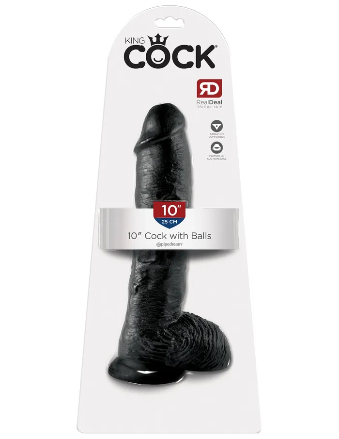 Dildos King Cock 10Inch Cock With Balls Black Pipedream Dildos King Cock 10Inch Cock With Balls Black Pipedream