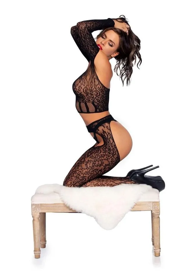 Leg Avenue Male Sex Toys Leg Avenue Lace Long Sleeve Halter Choker Crop Top Lace Suspender Hose and GString Leg Avenue Male Sex Toys Leg Avenue Lace Long Sleeve Halter Choker Crop Top Lace Suspender Hose and GString