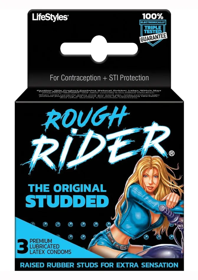 Lifestyles Male Sex Toys LifeStyles Rough Rider Original Studded 3s Condoms Latex