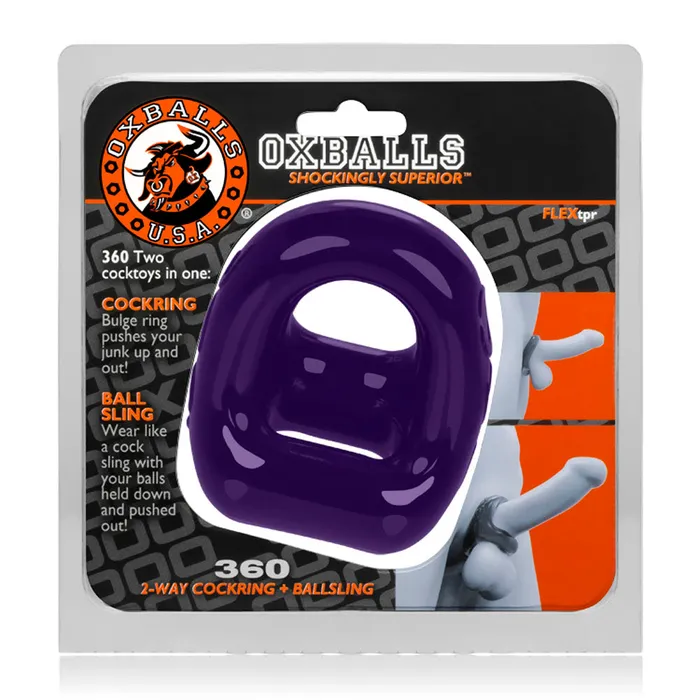 Oxballs 360 2 Way Cockring and Ballsling Eggplant Vibrators Oxballs 360 2 Way Cockring and Ballsling Eggplant Vibrators