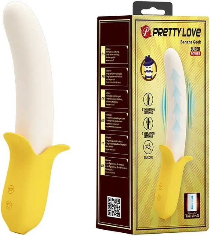 Rechargeable Thrusting Banana Geek Vibrator Pretty Love Vibrators