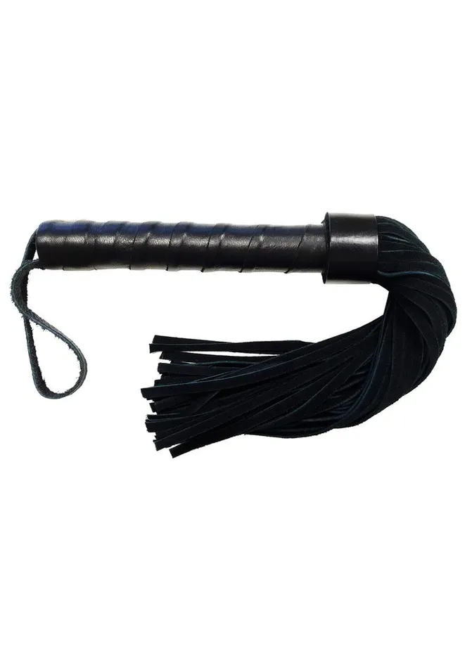 Rouge Leather Handle Suede Flogger Rouge Restraints
